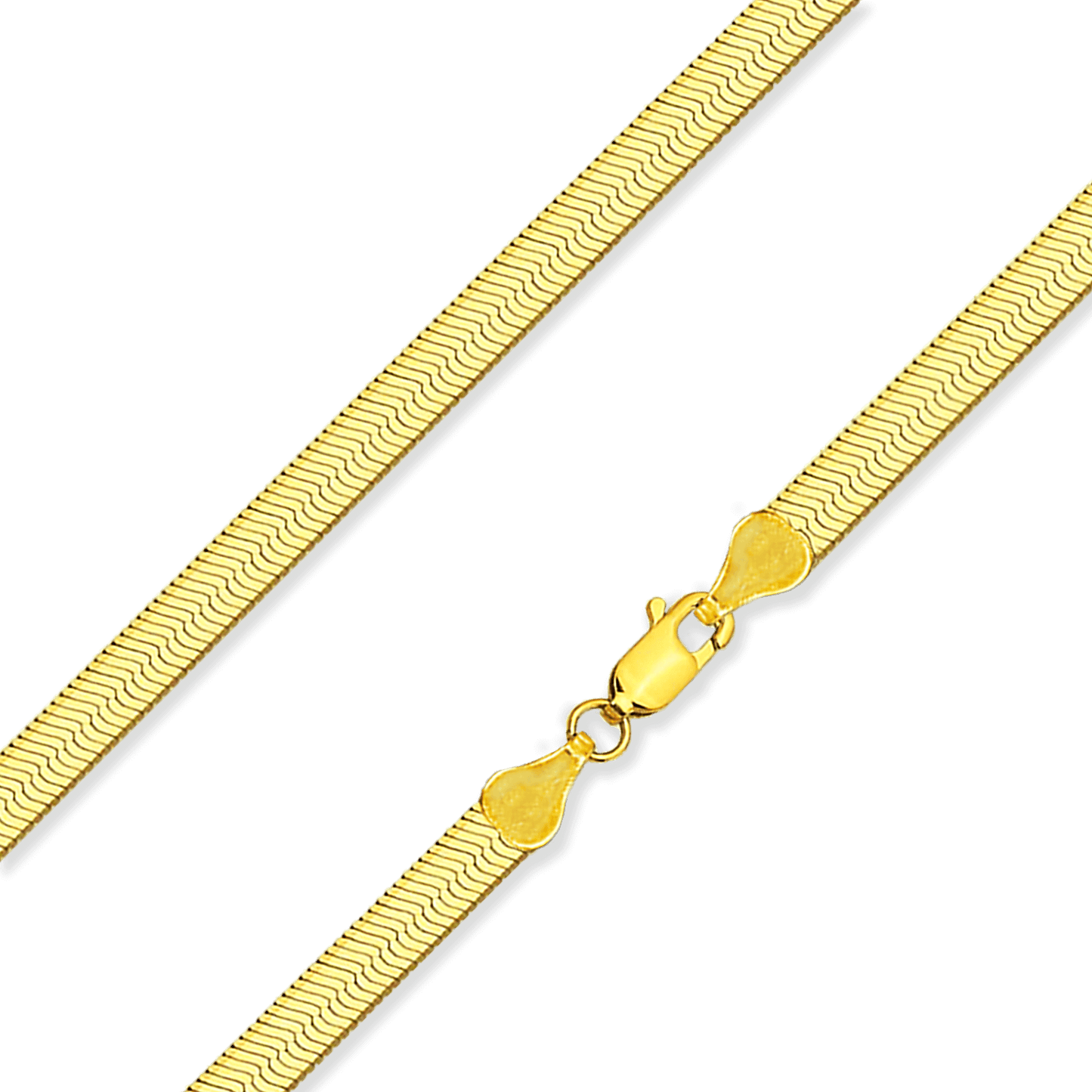 Italian Sterling Silver Yellow Gold 3.6mm Herringbone Chain