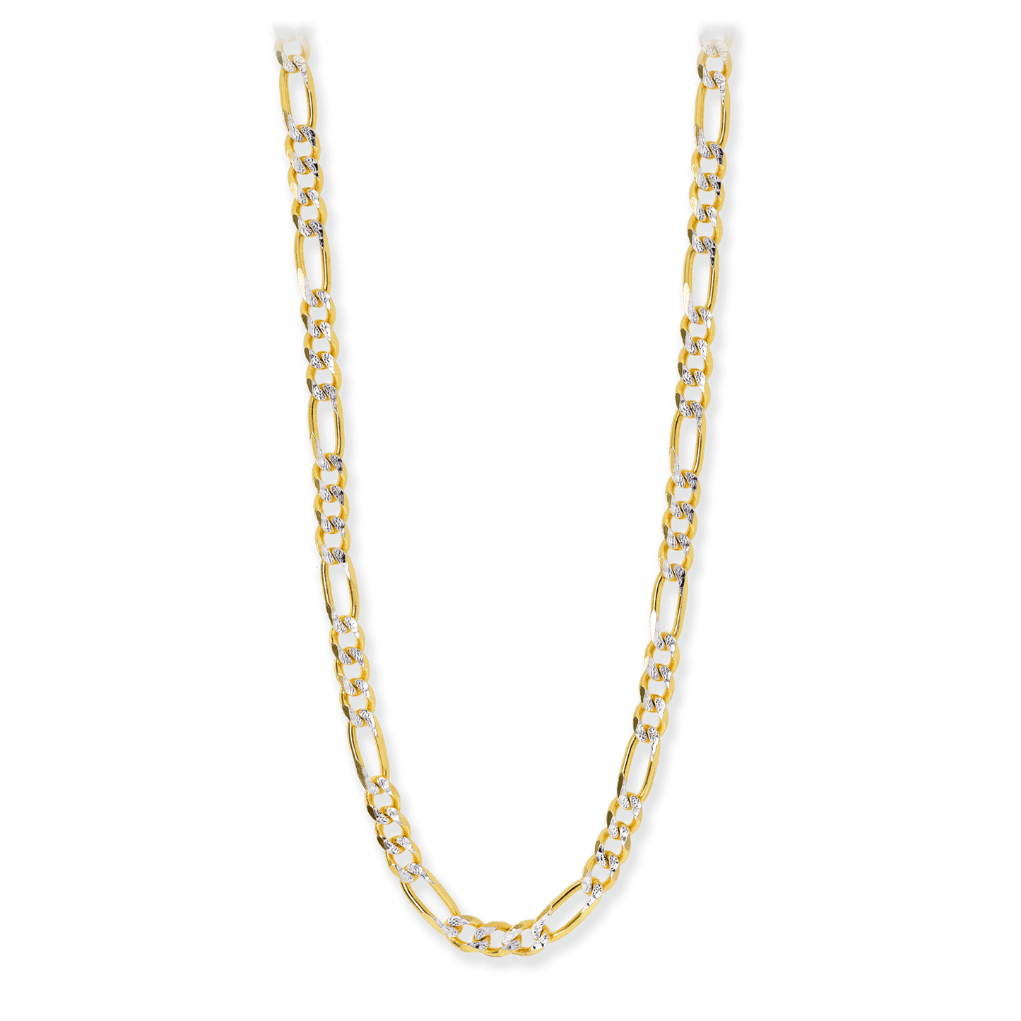 5.5mm Pave Figaro Neck Chain in 18K Gold over Sterling Silver