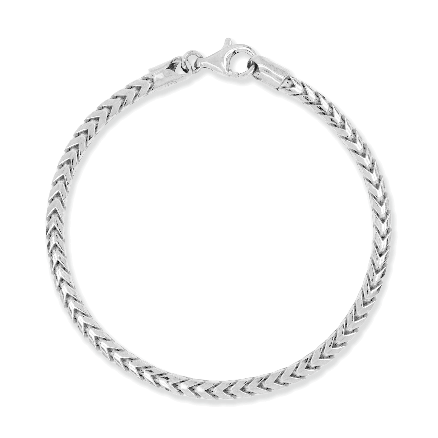 Franco Stellari Italian Sterling Silver 4mm Franco Bracelet