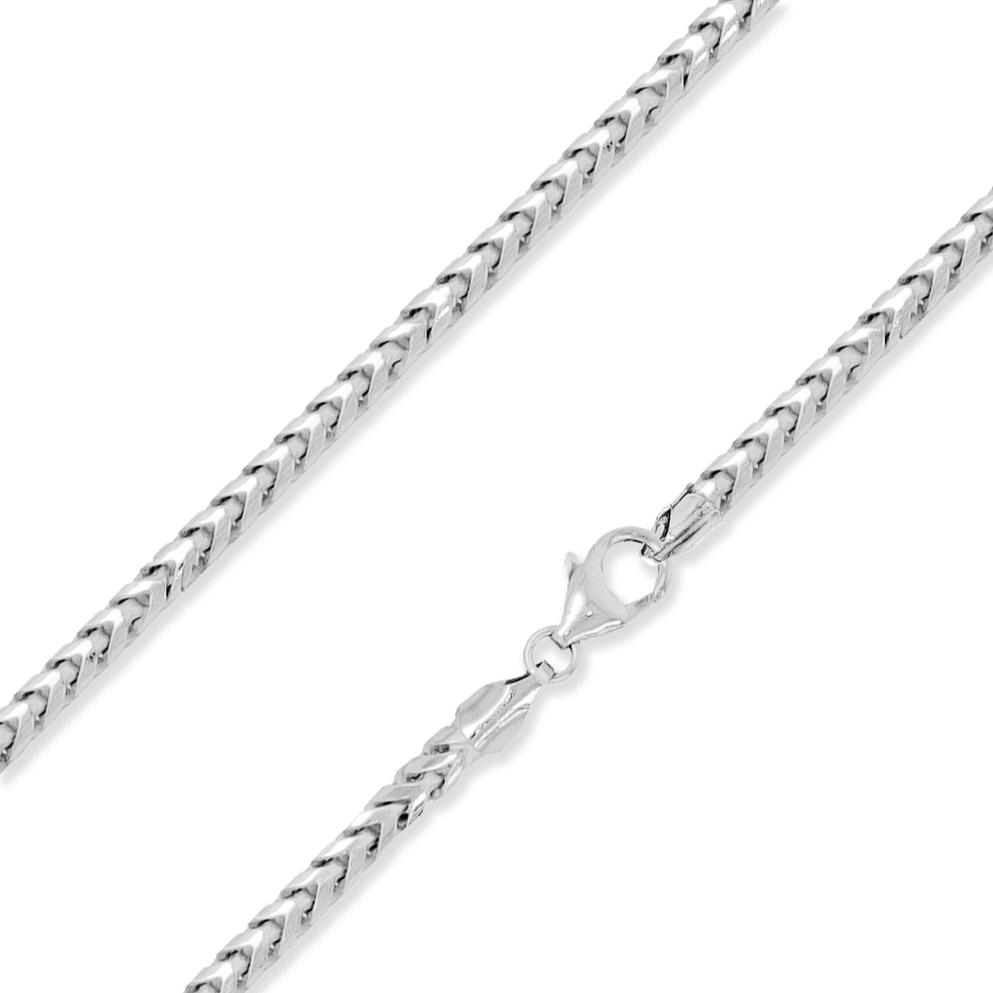 Franco Stellari Italian Sterling Silver 4mm Franco Chain