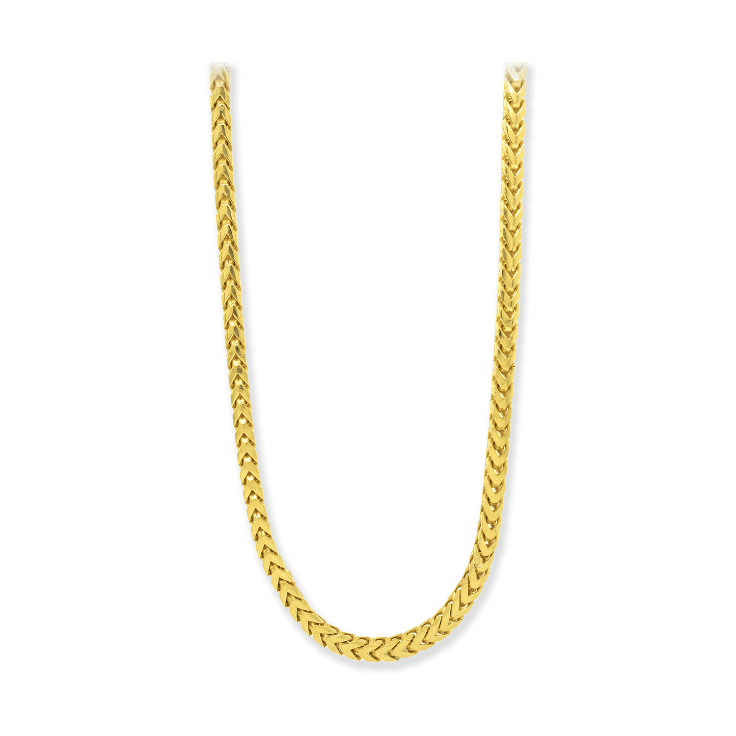 Made in Italy Sterling Silver Yellow Gold 4mm Franco Neck Chain