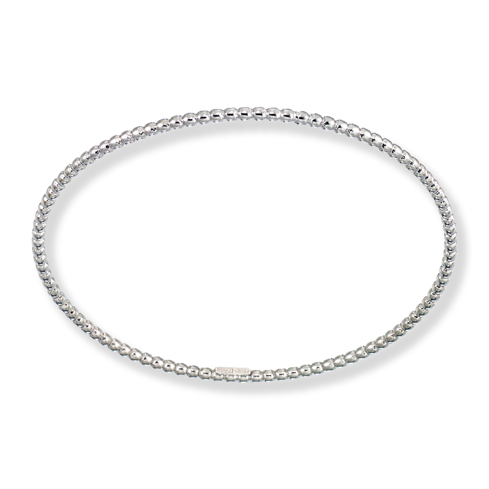 Sterling Silver Made in Italy Beaded Stackable Slip-On Bangle