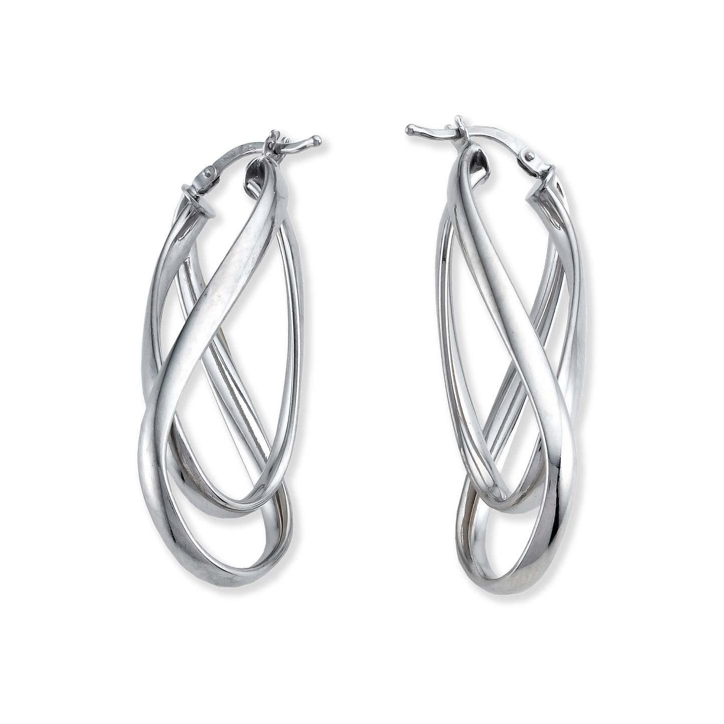 Franco Stellari Italian Sterling Silver Twist Earrings