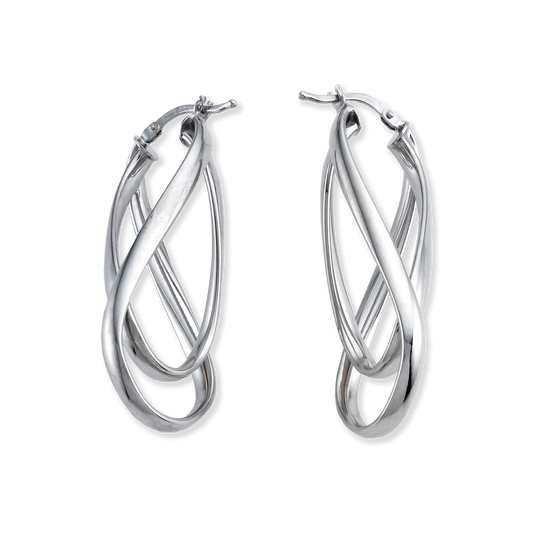 Franco Stellari Italian Sterling Silver Twist Earrings