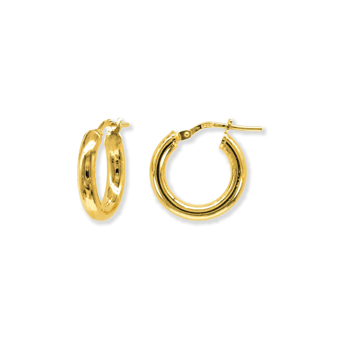 Stellari Gold Polished 3x15mm Hoop Earrings