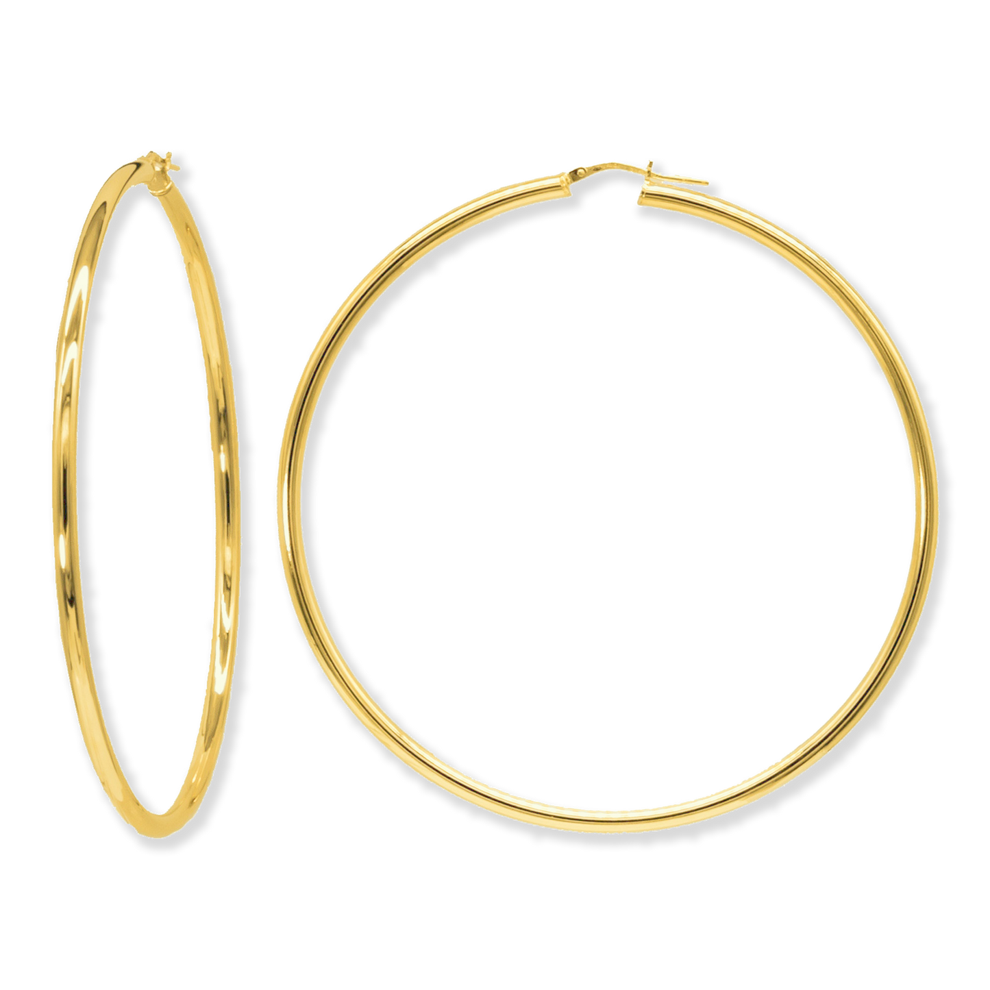 Stellari Gold Polished 3x60mm Hoop Earrings