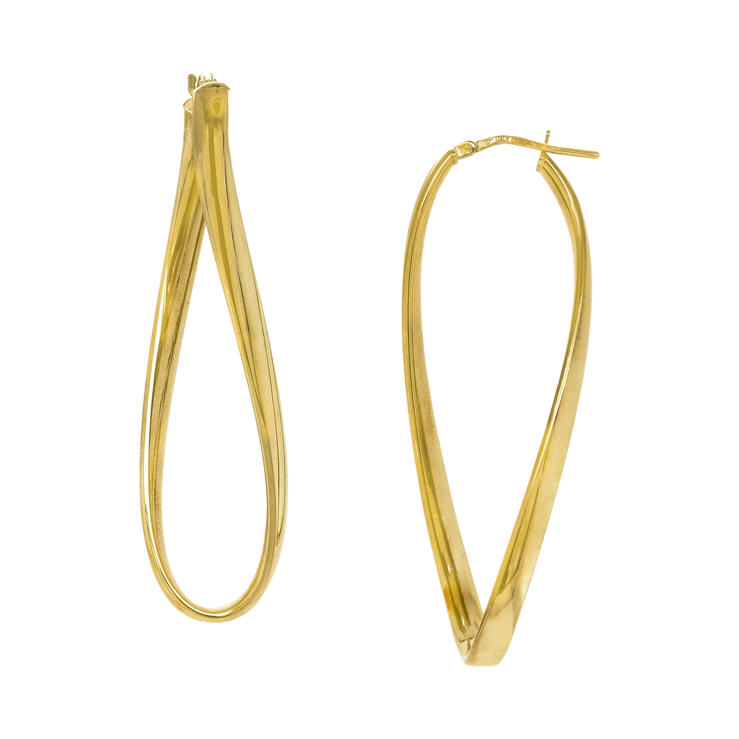 Stellari Gold Elongated Torque Tube Hoops