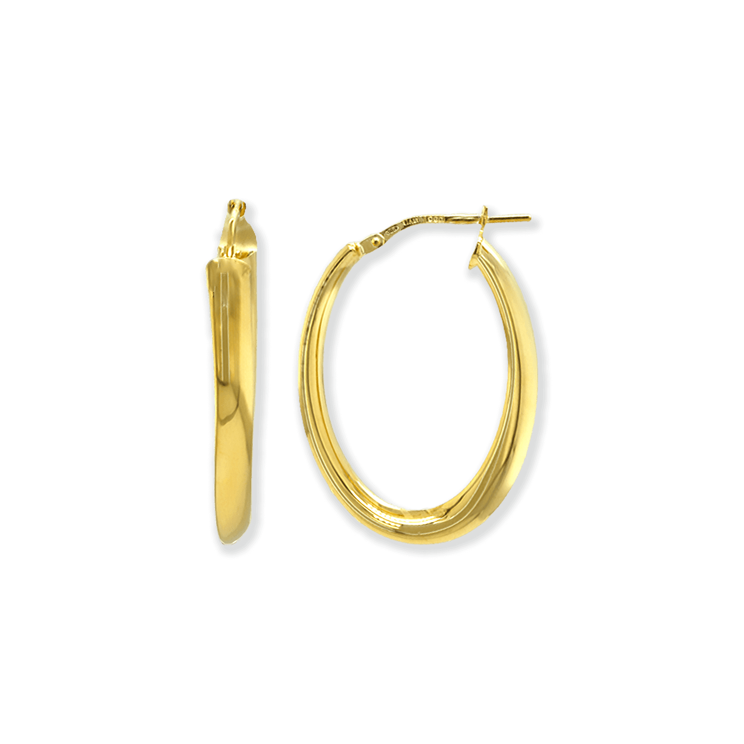 Made in Italy Stellari Gold Oval Torque Hoop Earrings