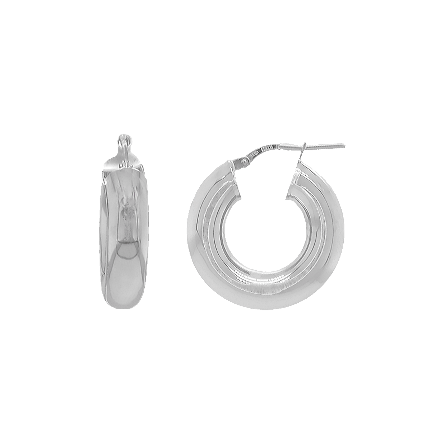 Franco Stellari Sterling Silver Oversized Huggie Hoop Earrings