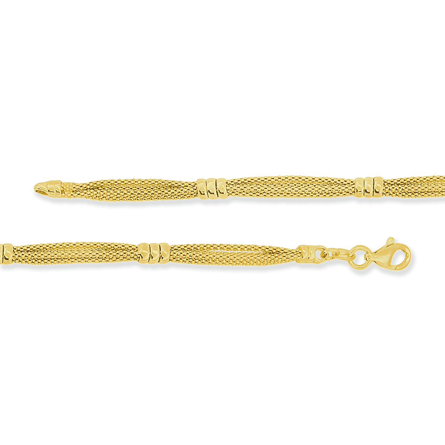 Stellari Gold Triple Strand Popcorn Bracelet, Made in Italy