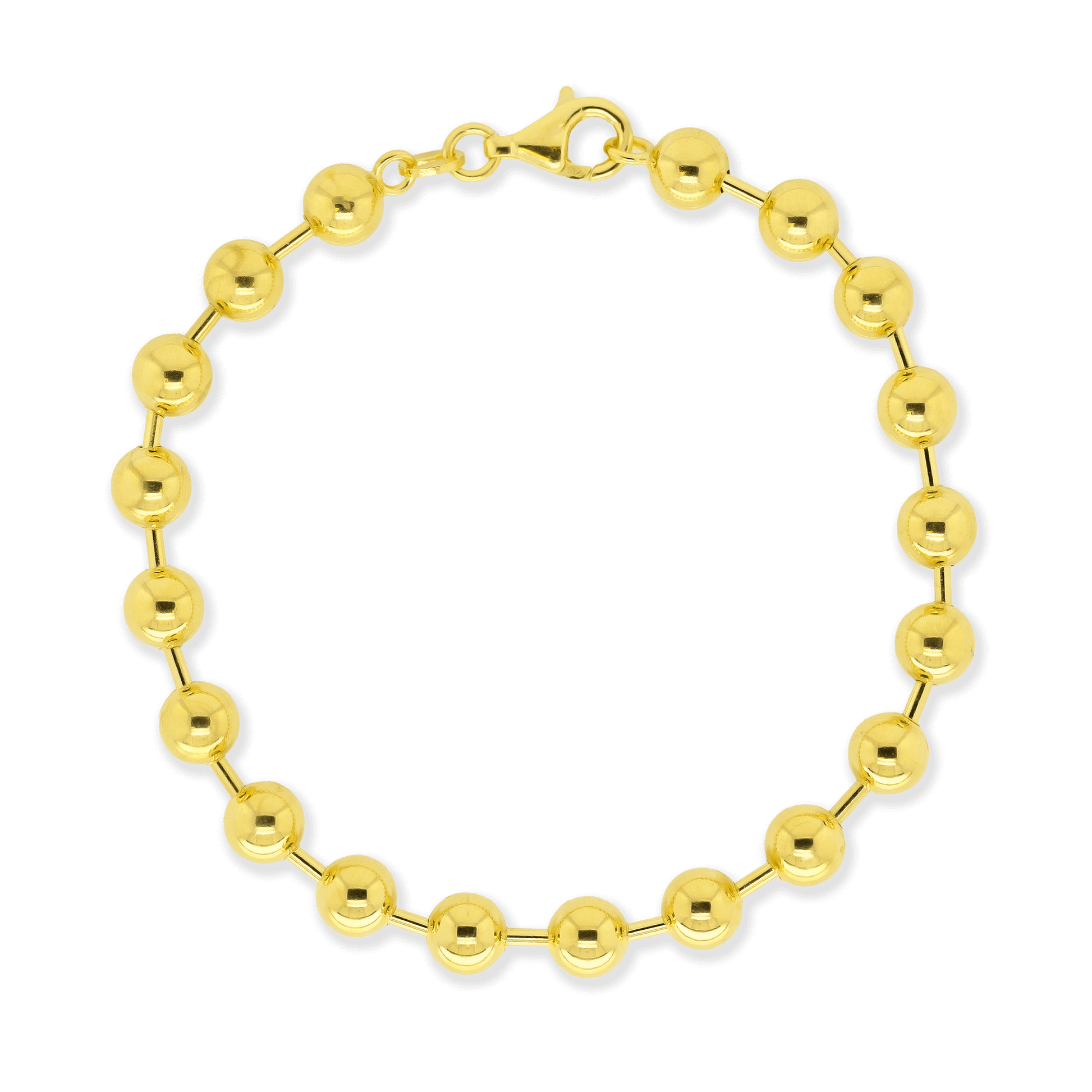 Stellari Gold Polished 6mm Bead Bracelet 7.5"