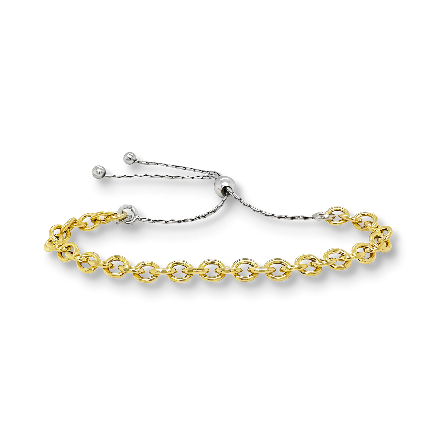 Stellari Gold Two-Tone High Polished Chunky Links Bolo Bracelet
