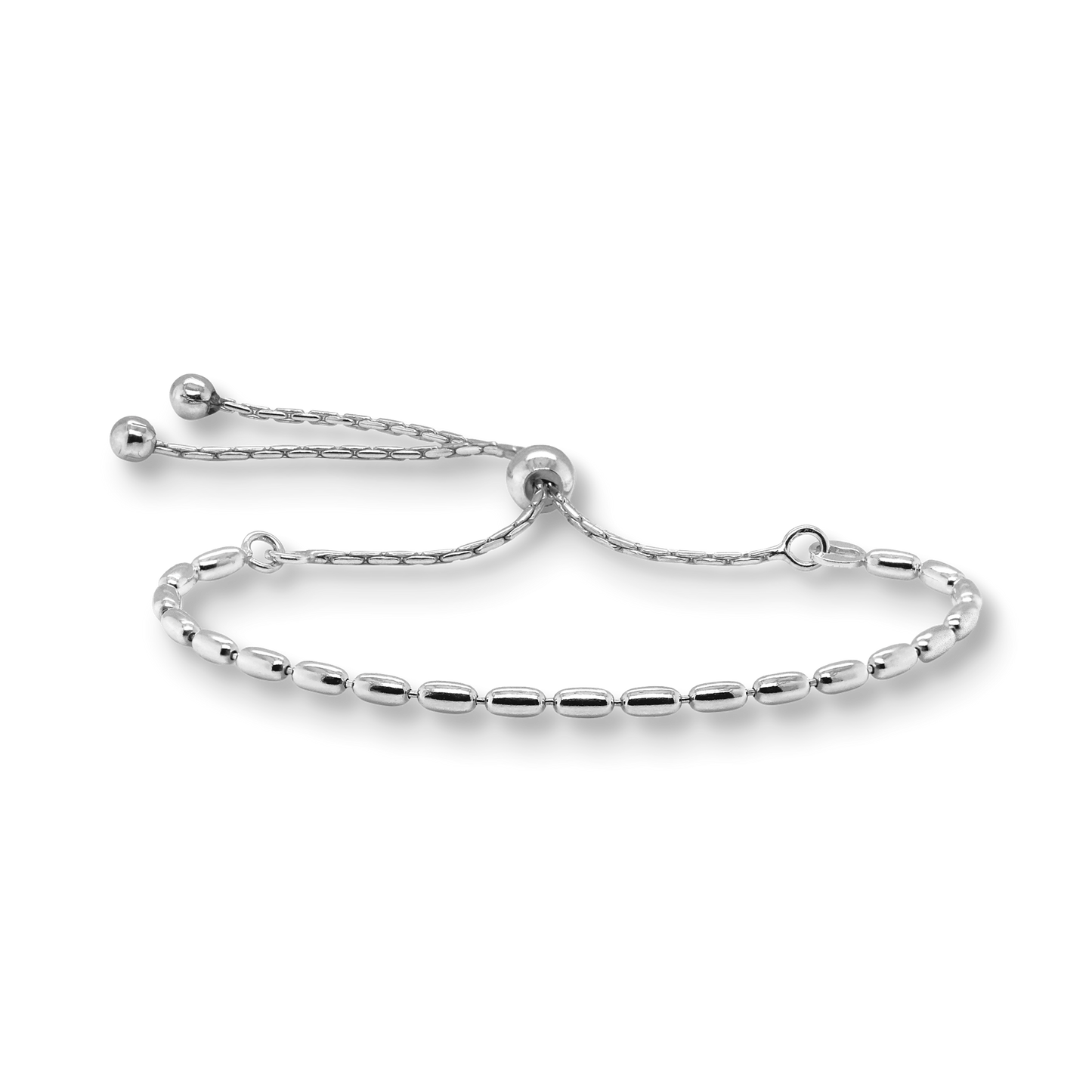 Franco Stellari High Polished Elongated Beads Bolo Bracelet