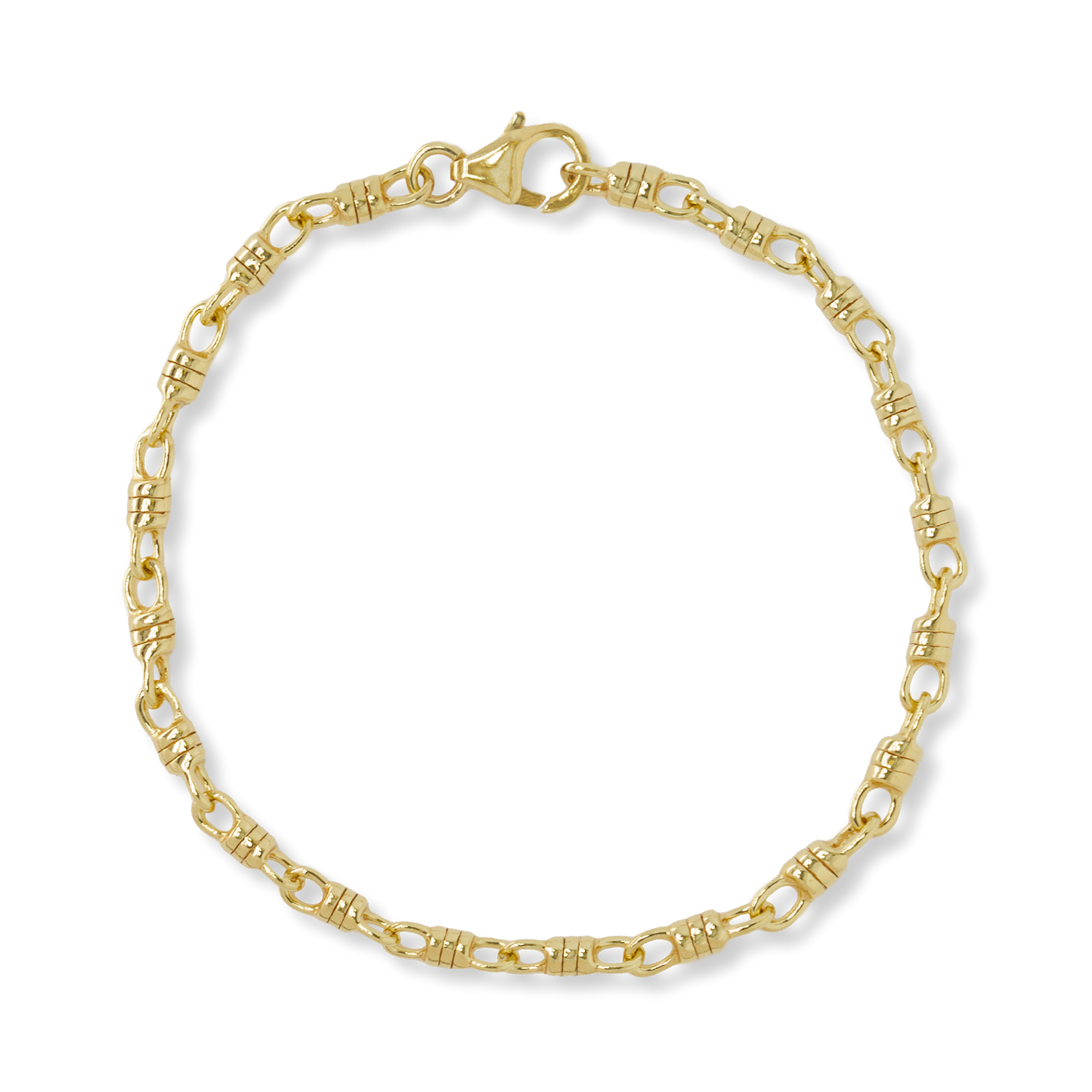 Stellari Gold Textured Barrel Links Bracelet