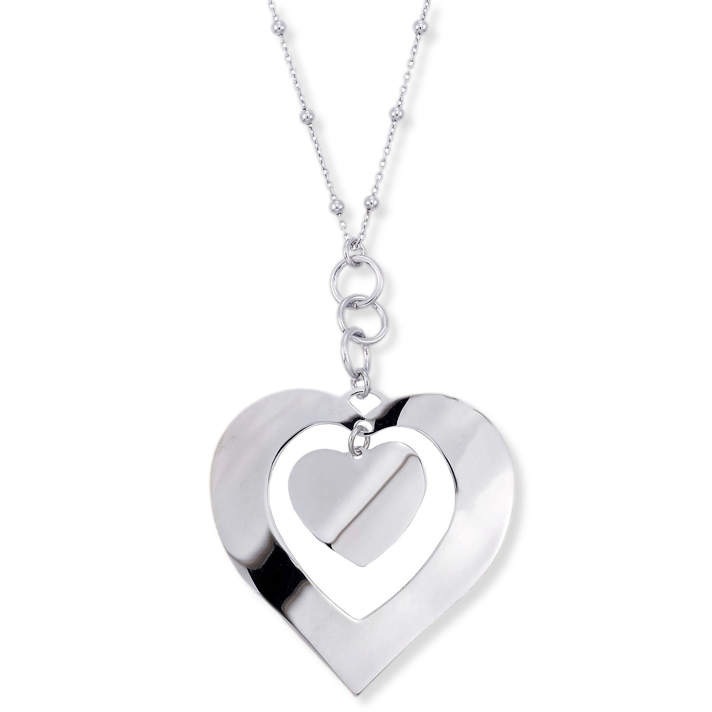 Bold Polished Heart Necklace, 16-18" Adj