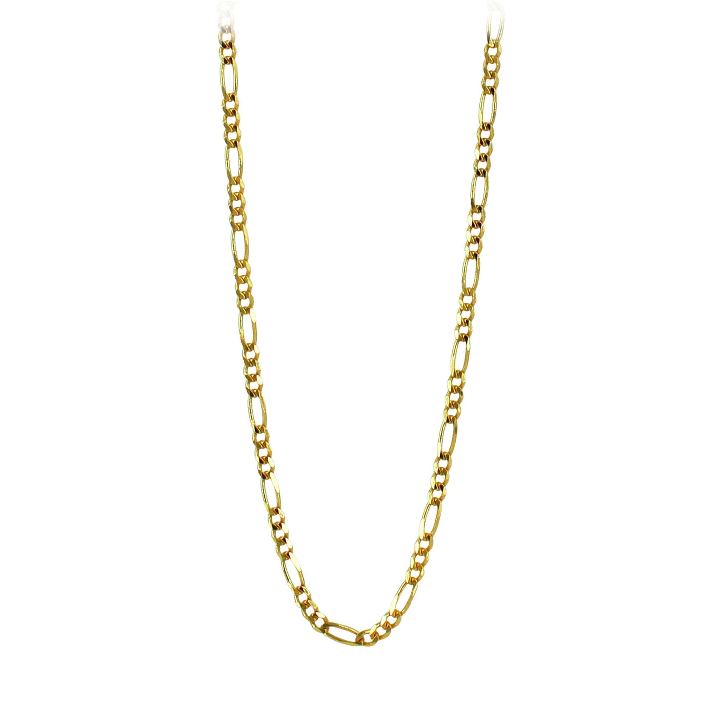 Franco Stellari Italian Sterling Silver Yellow Gold 4.5mm Figaro Link Chain