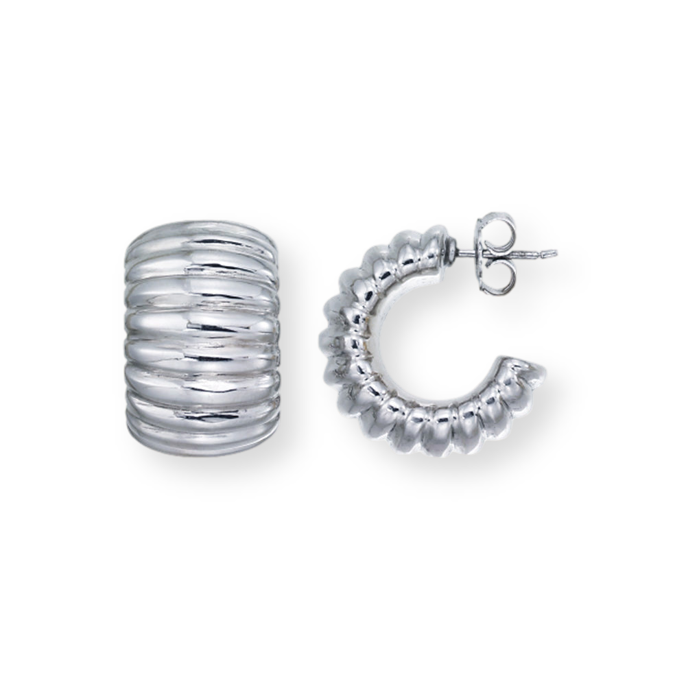 Ripple 3/4 Curl Huggie Earrings