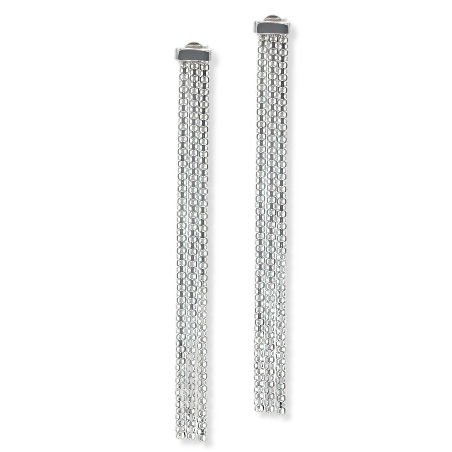 Franco Stellari Italian Sterling Silver Mesh Stiletto Post Earrings