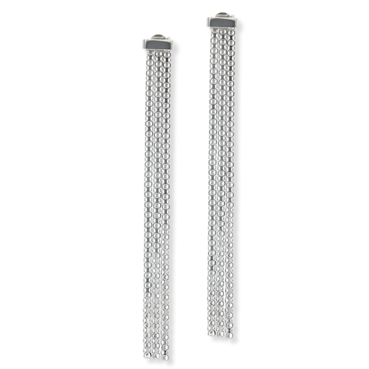 Franco Stellari Italian Sterling Silver Mesh Stiletto Post Earrings