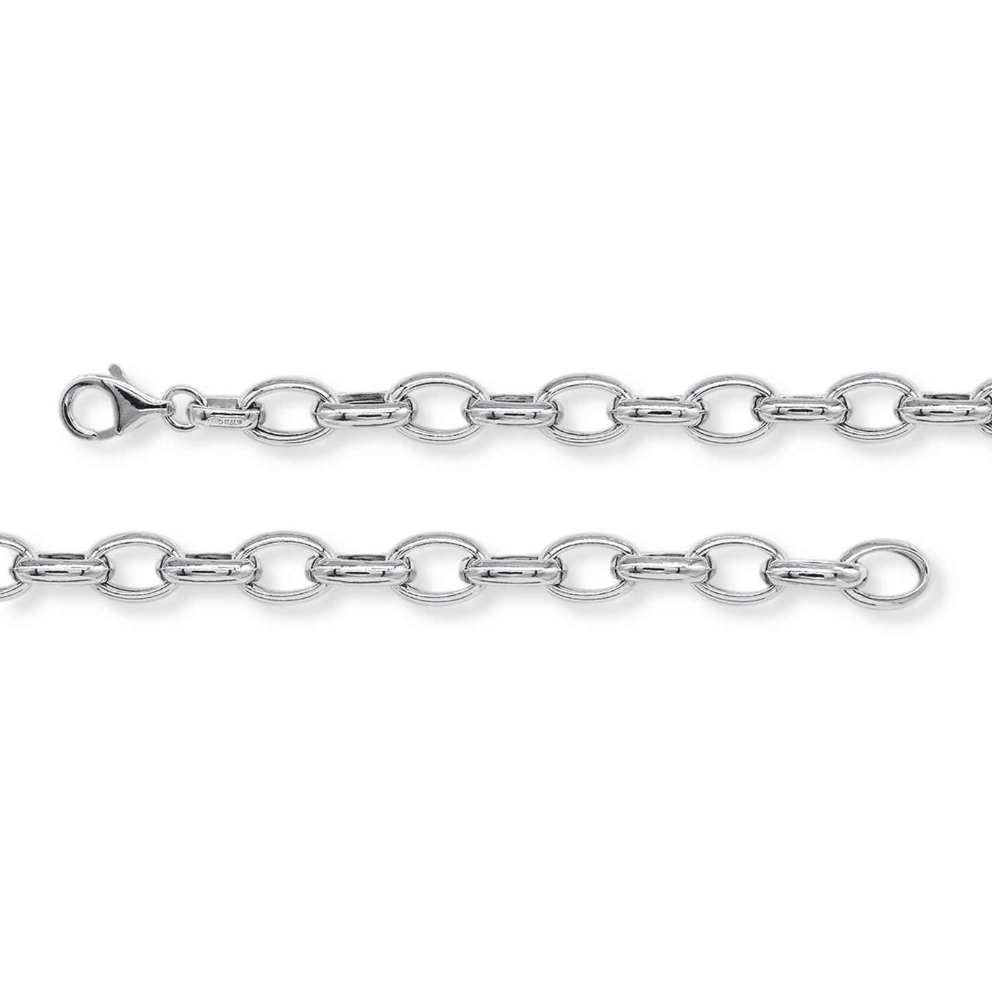 Franco Stellari Italian Sterling Silver Polished Oval Link Chain