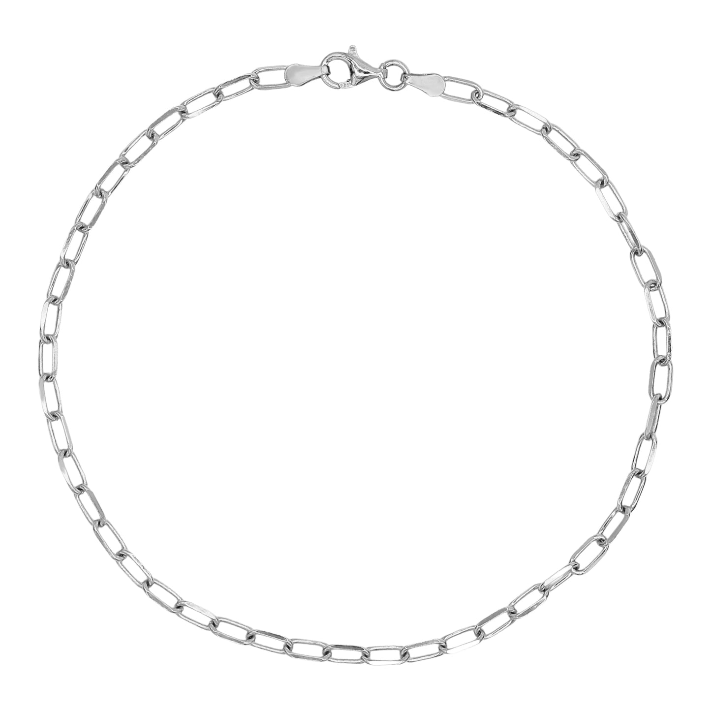 Franco Stellari Italian Sterling Silver 3mm Paperclip Link Chain