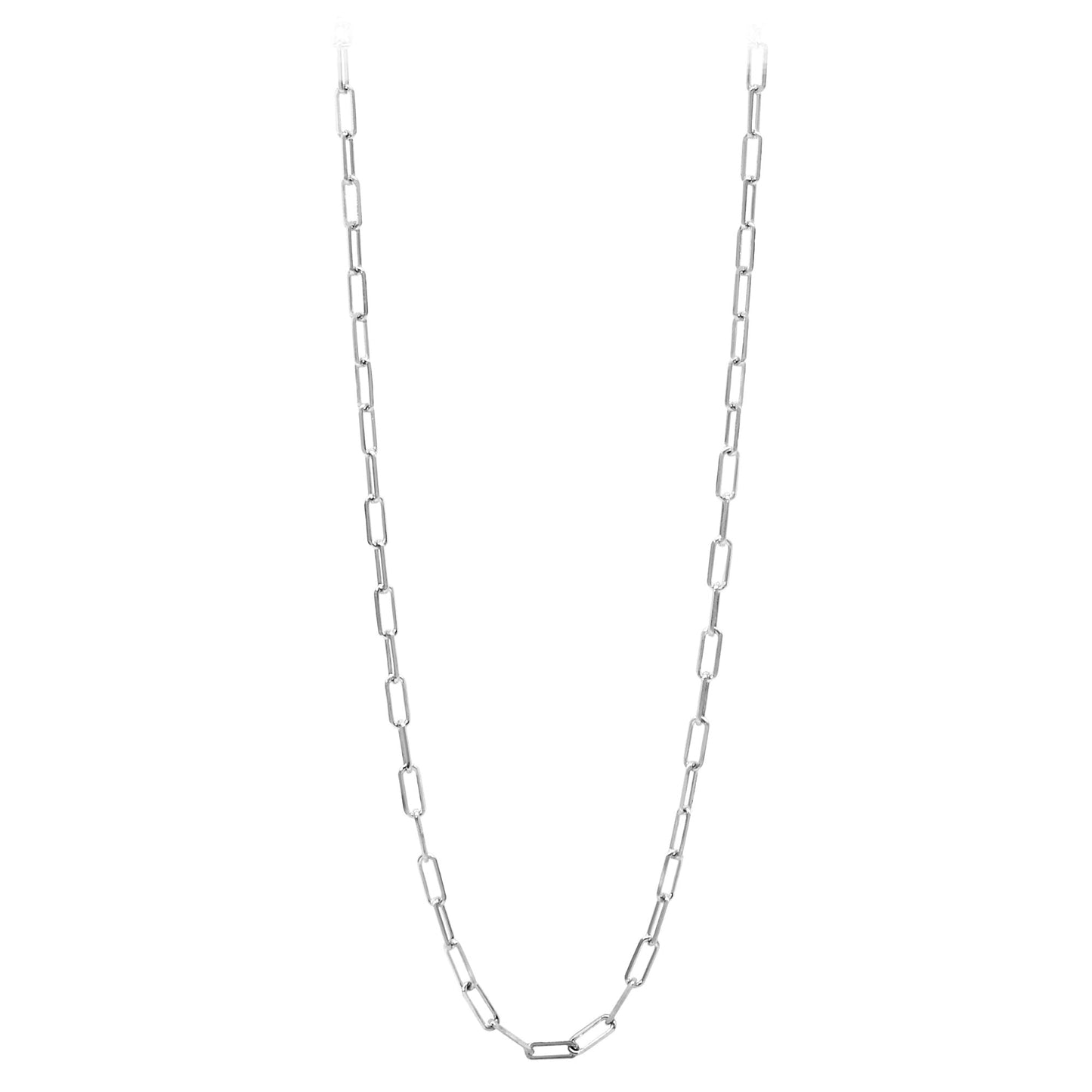 Franco Stellari Italian Sterling Silver 3.5mm Paperclip Link Chain