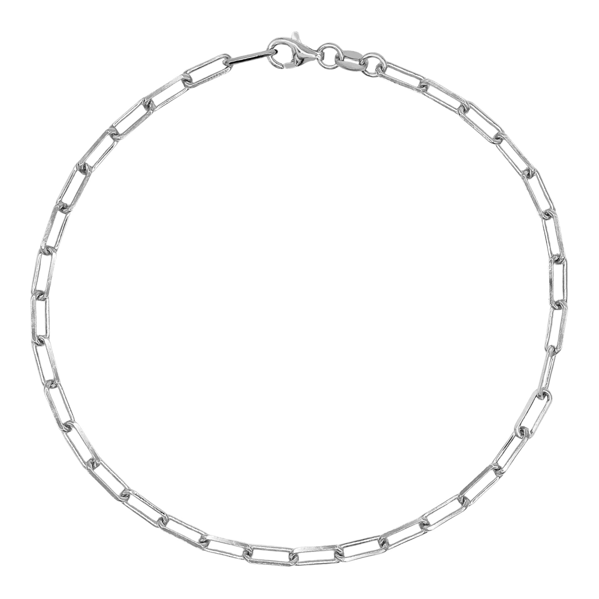 Franco Stellari Italian Sterling Silver 3.5mm Paperclip Link Chain