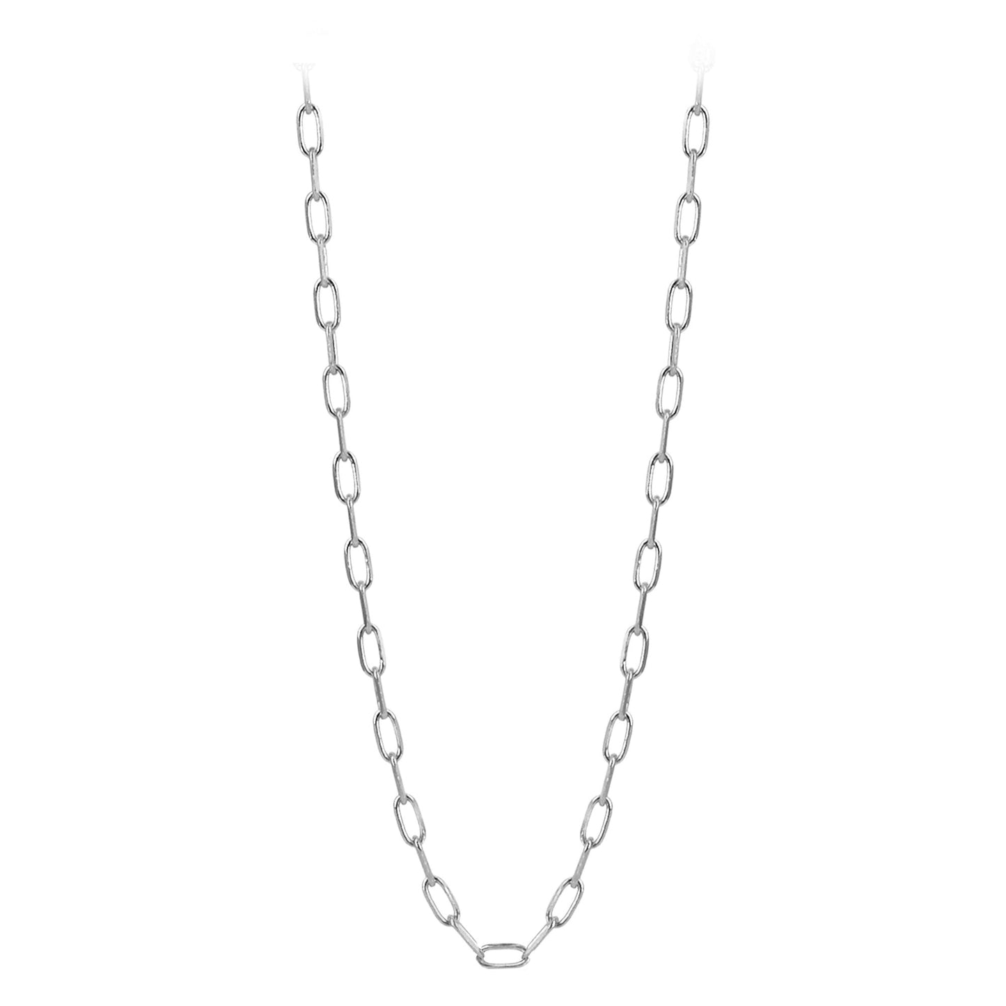 Franco Stellari Italian Sterling Silver 4mm Paperclip Link Chain
