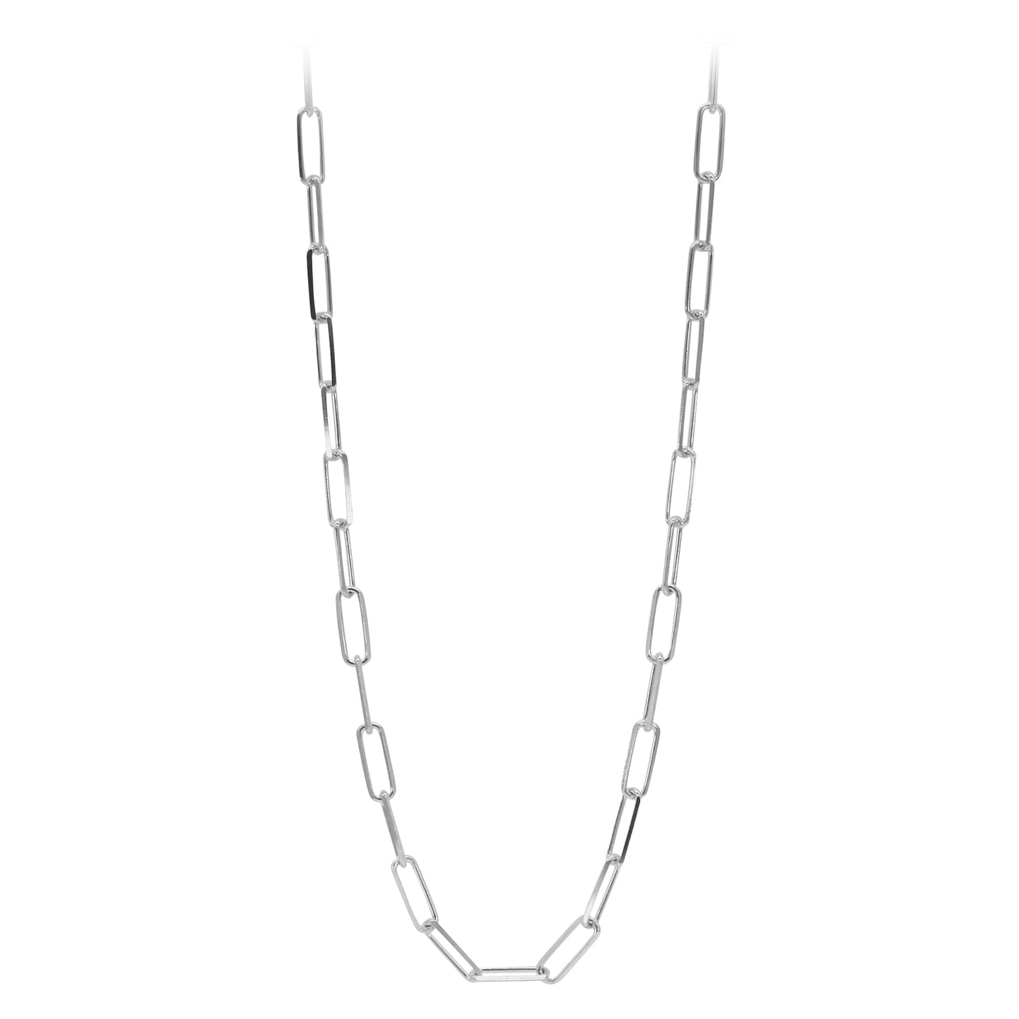 Franco Stellari Italian Sterling Silver 4.5mm Paperclip Link Chain