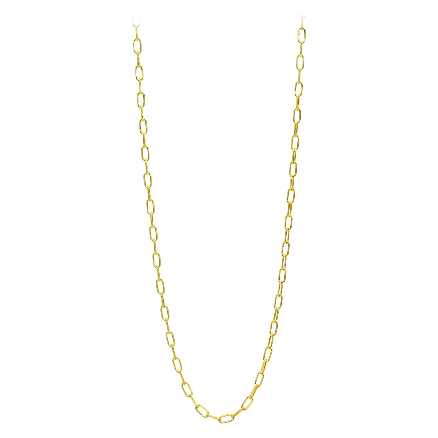 Stellari Gold 18 Karat over Sterling Silver 3.0mm Paperclip Link Chain