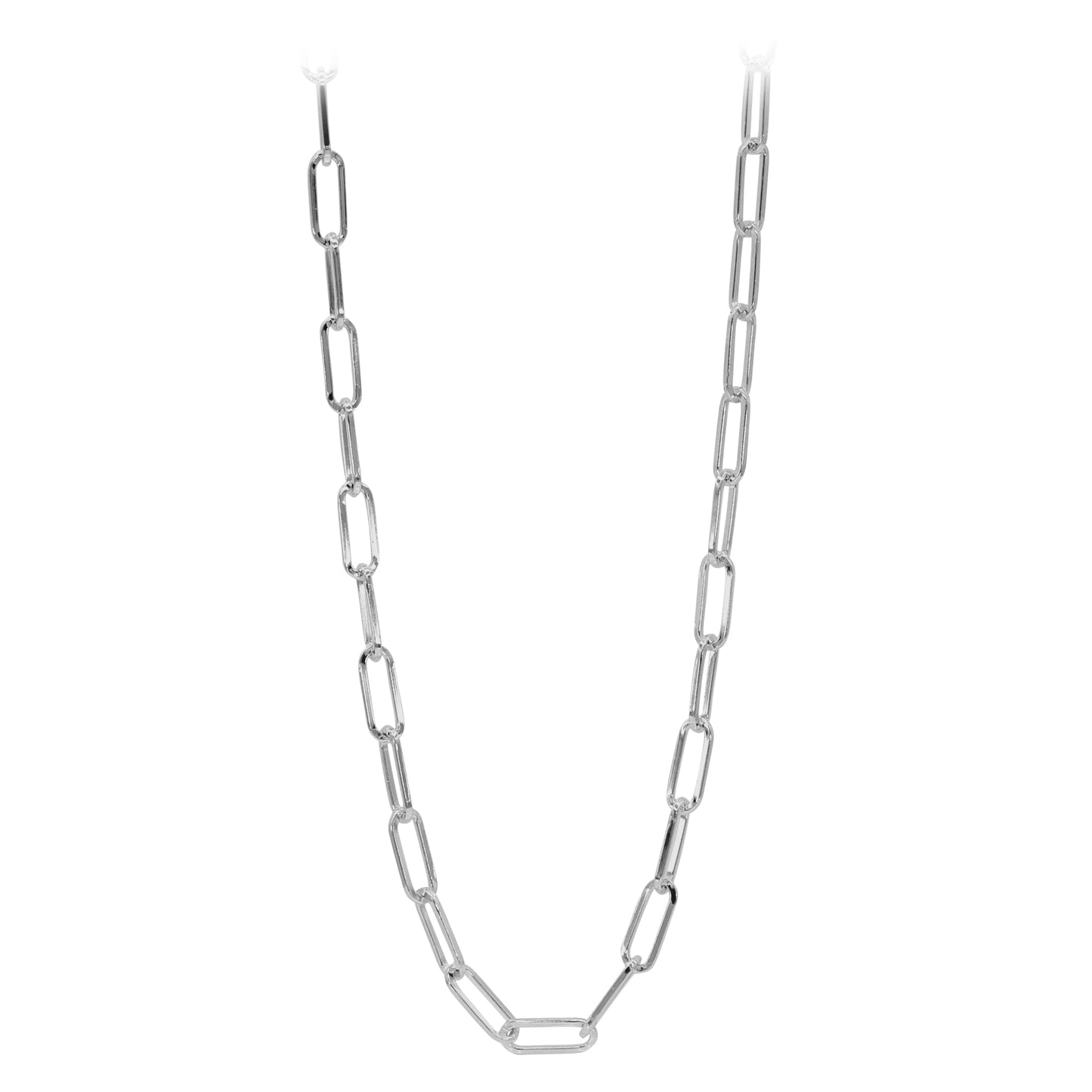 Franco Stellari Italian Sterling Silver 6mm Square Paperclip Link Chain