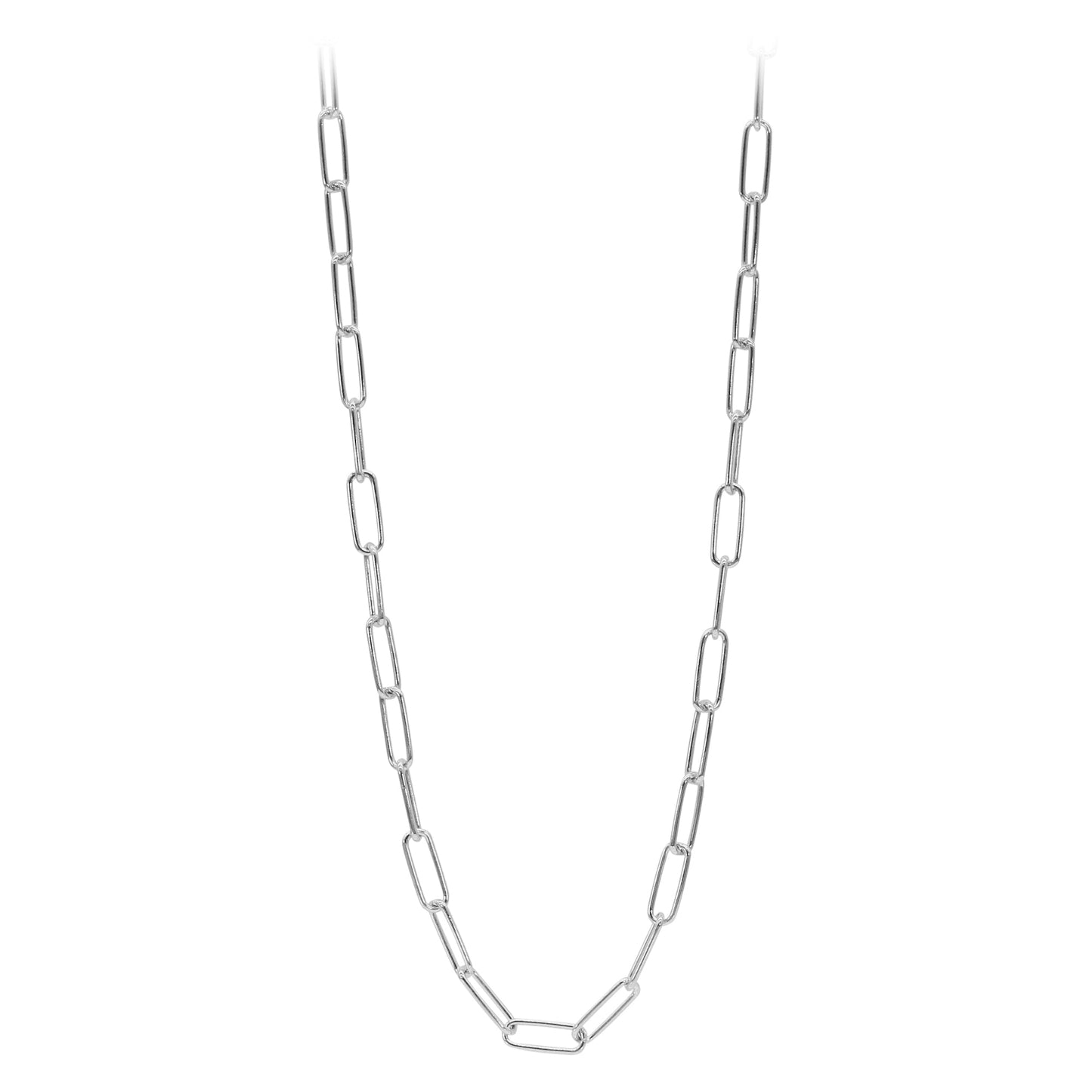 Franco Stellari Italian Sterling Silver 5mm Round Paperclip Link Chain