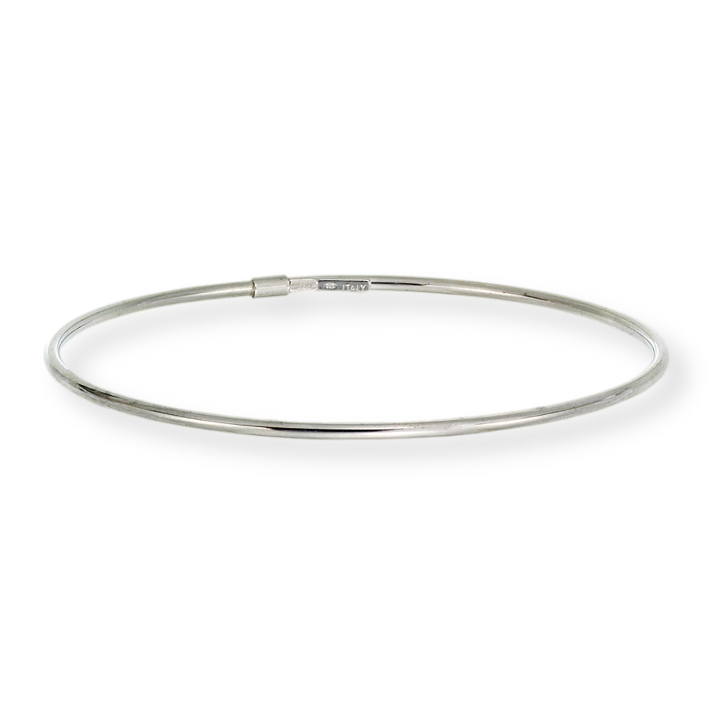 Franco Stellari Italian Sterling Silver Polished Stackable Bangle Bracelet