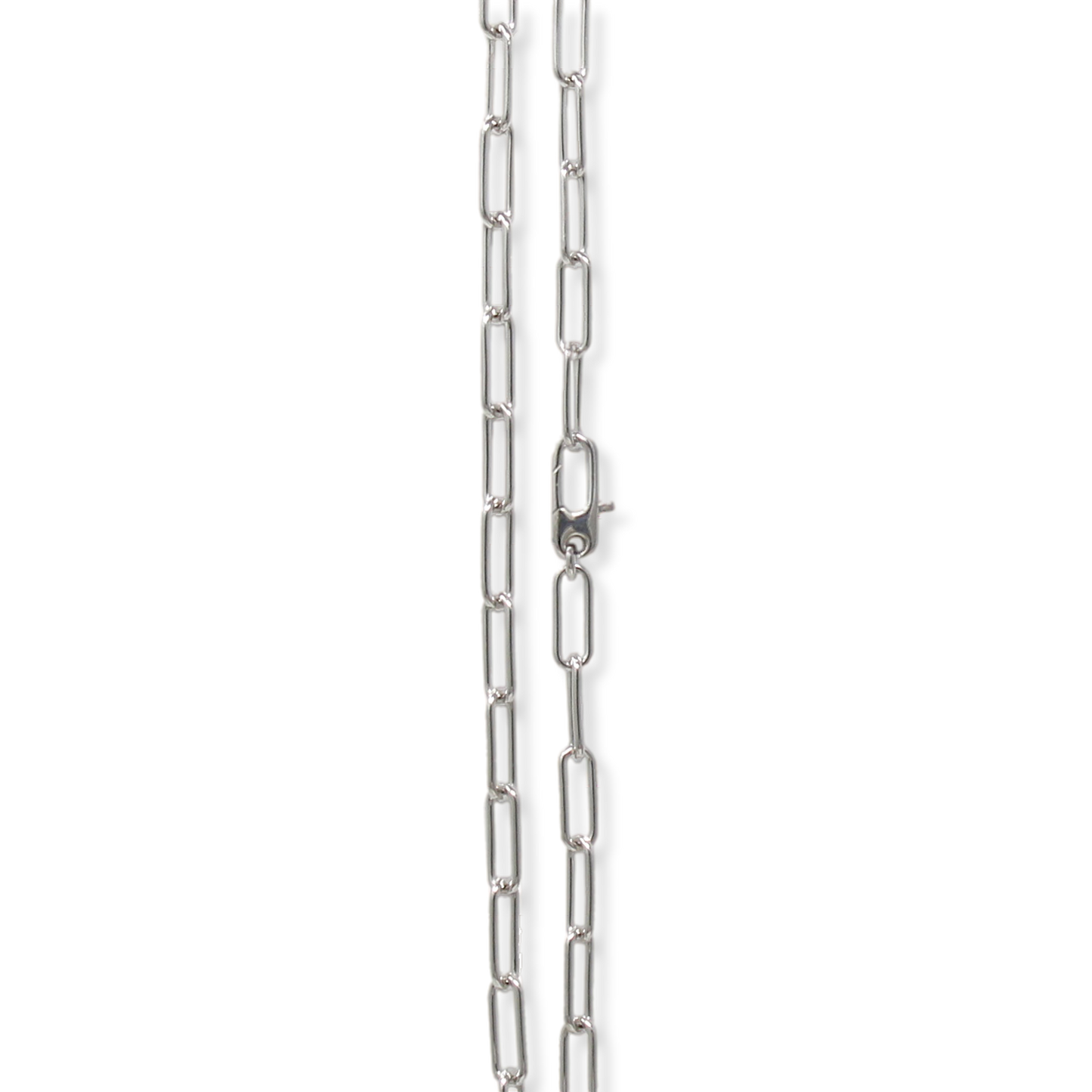 Franco Stellari Italian Sterling Silver Paperclip Polished Open Link Necklace
