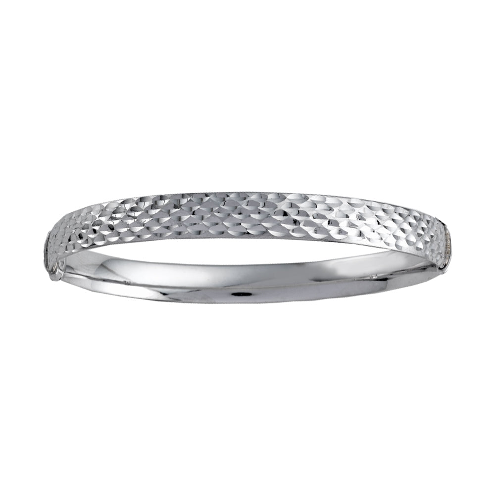 Franco Stellari Italian Sterling Silver Diamond Cut Bangle Bracelet