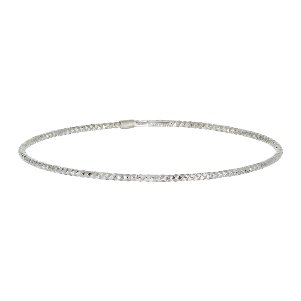 Franco Stellari Italian Sterling Silver Diamond Cut Stackable Bangle Bracelet
