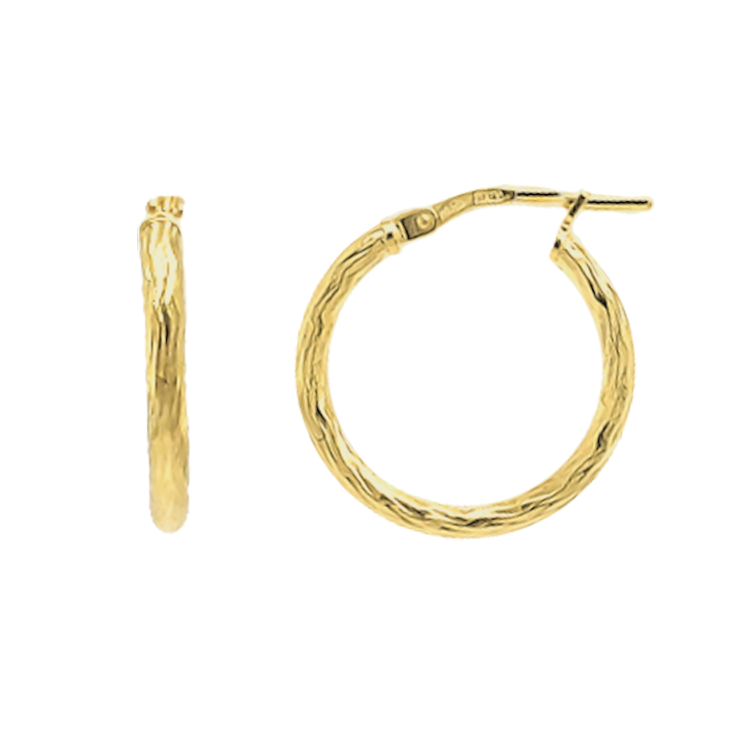 Stellari Gold 20mm Wave Texture Hoop Earrings