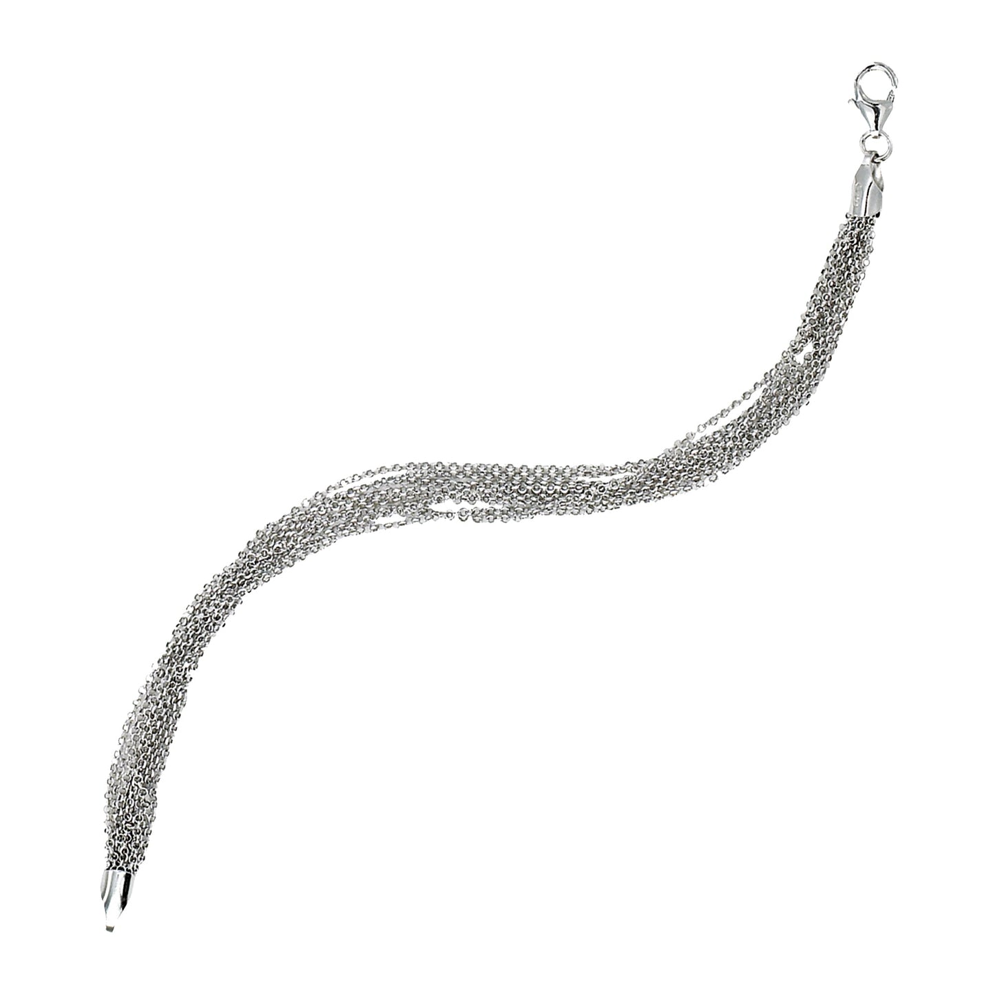 Franco Stellari Italian Sterling Silver Nine Strand Bracelet, 7.5"