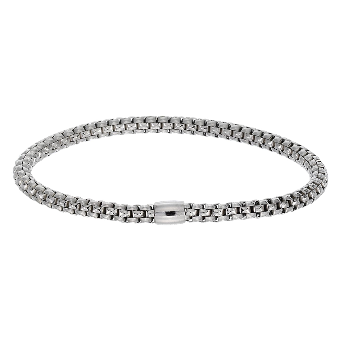 Franco Stellari Italian Sterling Silver 4.5mm Woven Stretch Bracelet, 7.5"