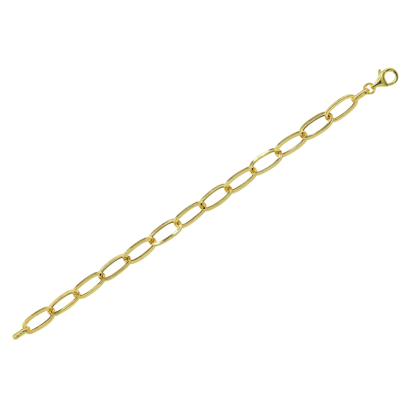 Stellari Gold Italian Polished Thin Oval Link Bracelet