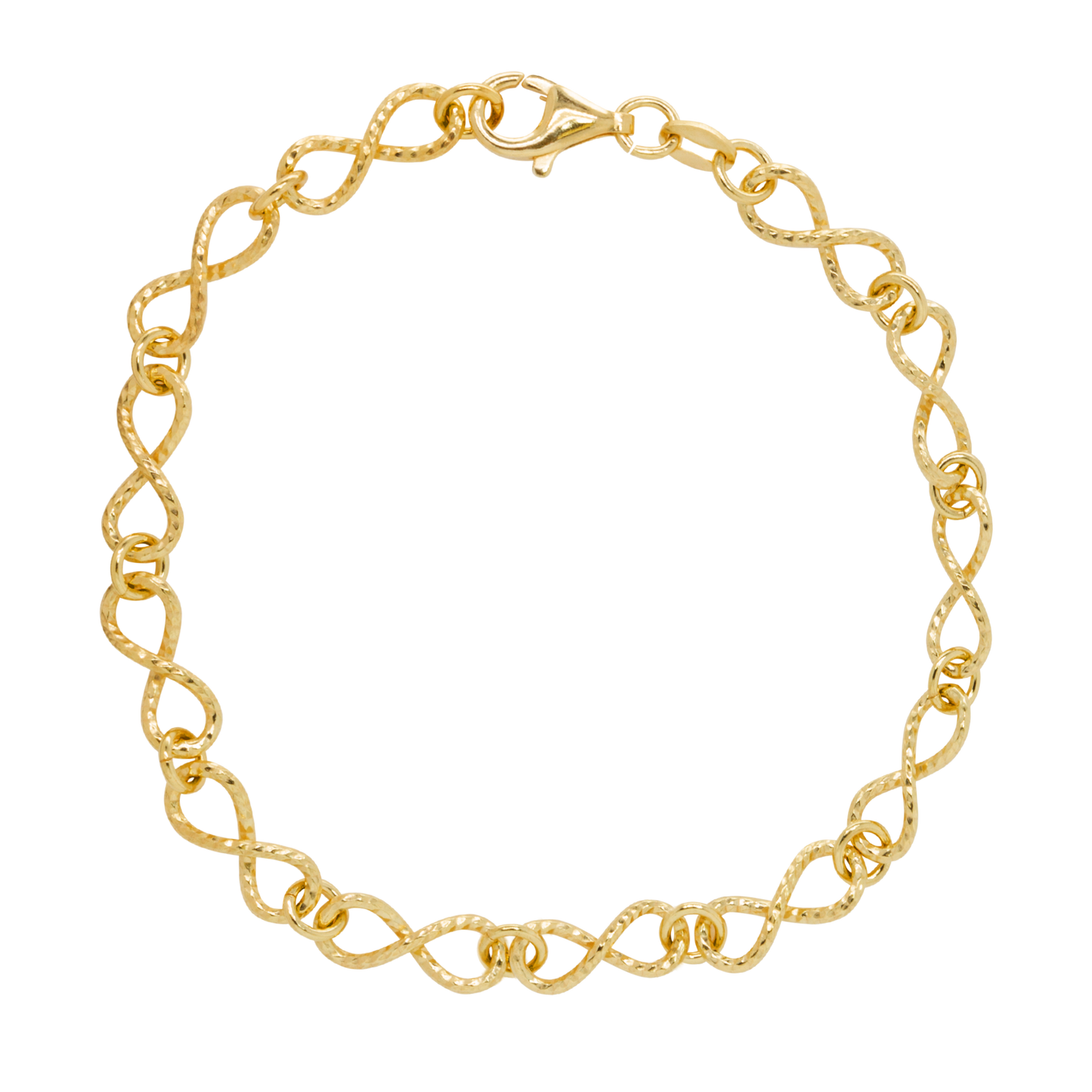 Stellari Gold Diamond-Cut Infinity Links Bracelet
