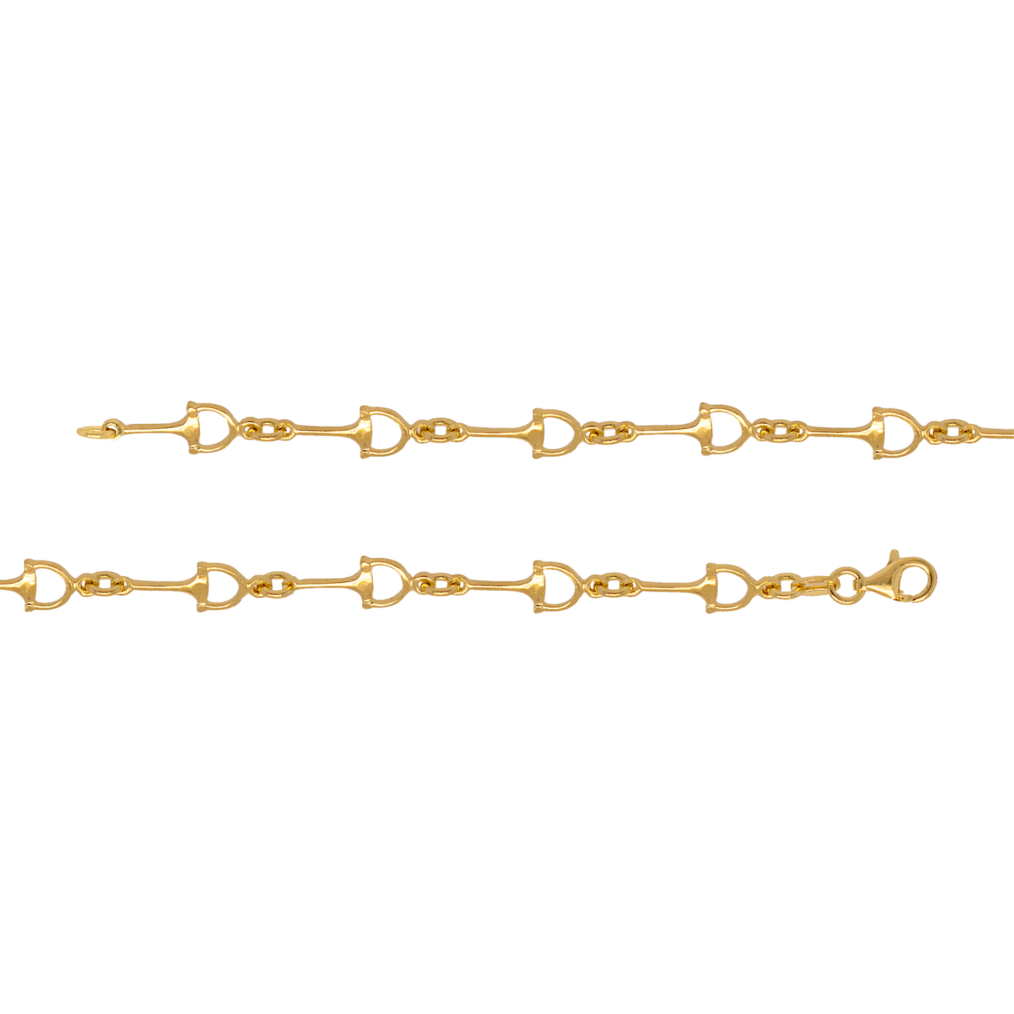 Stellari Gold Polished Stirrup Links Bracelet