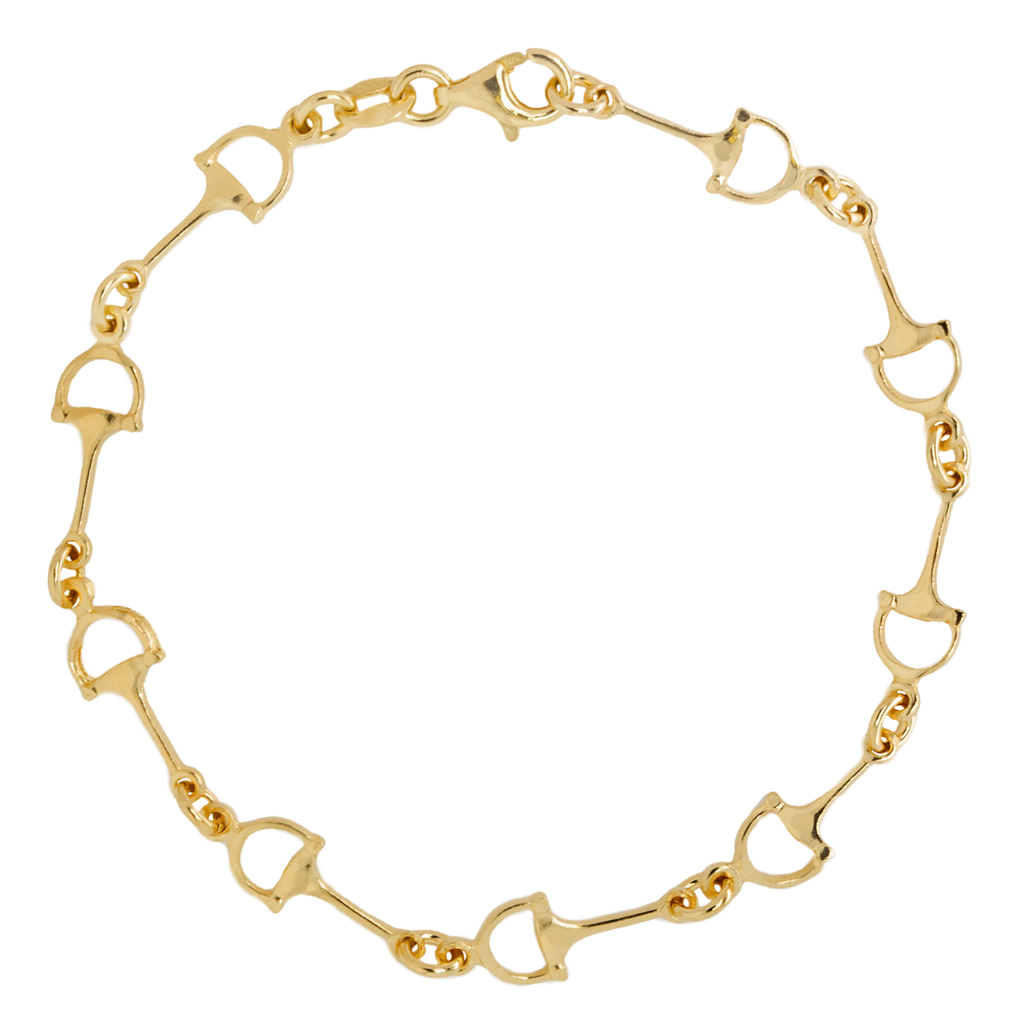 Stellari Gold Polished Stirrup Links Bracelet