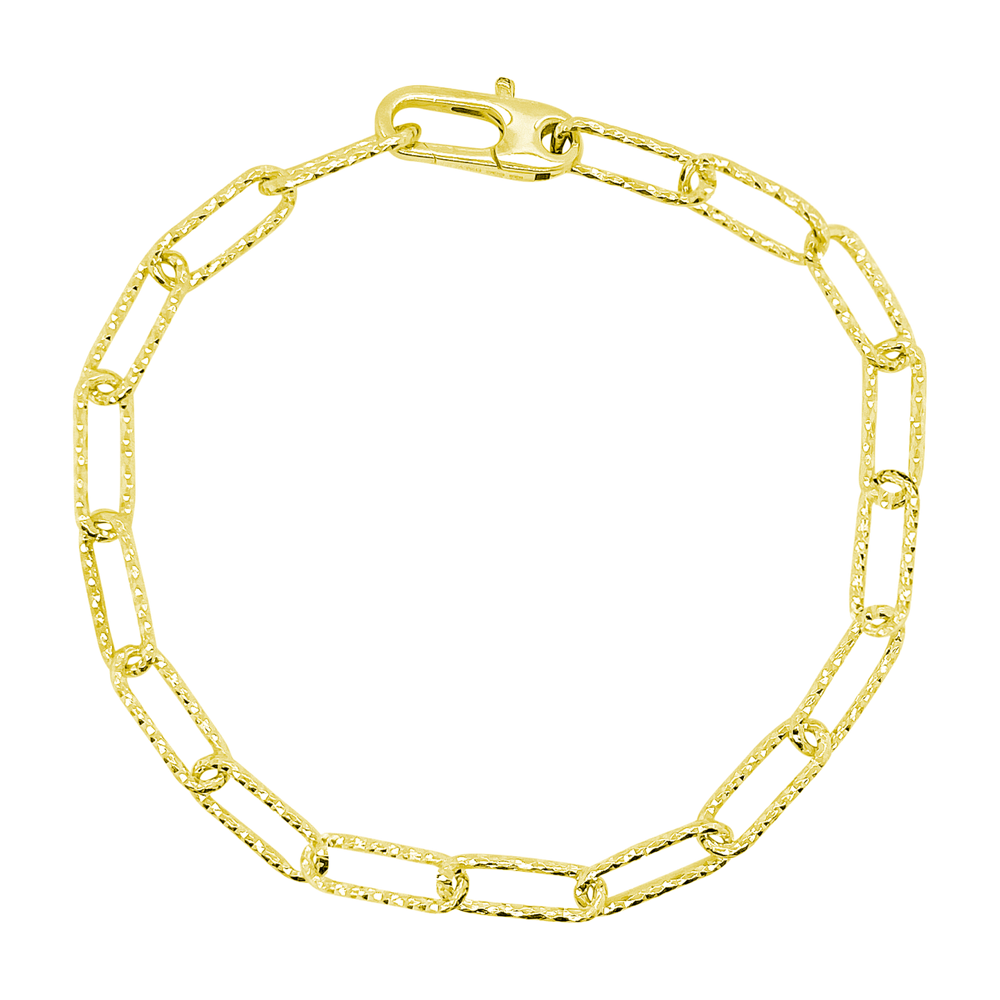 Stellari Gold Diamond-Cut PaperClip Open Link Bracelet