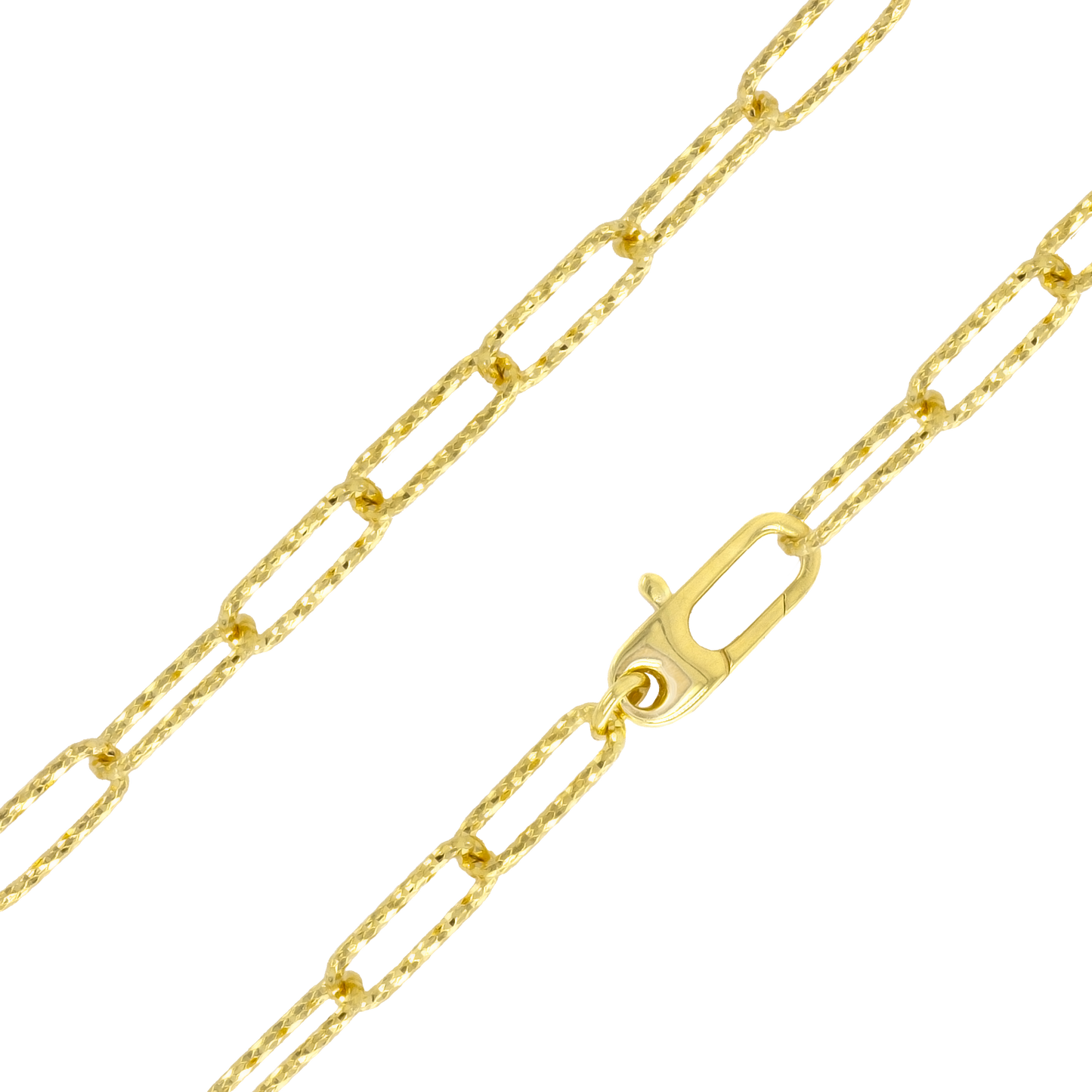 Stellari Gold Diamond-Cut PaperClip Open Link Chain