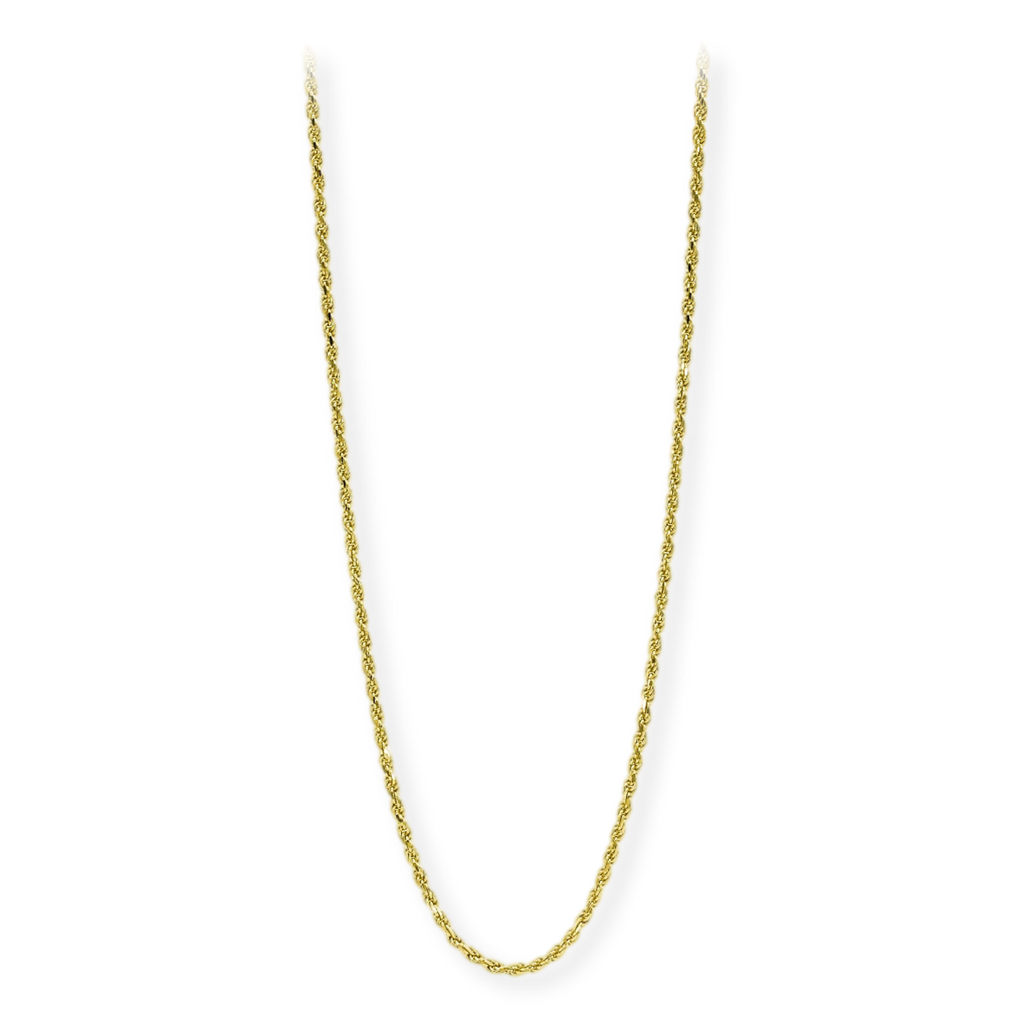 Stellari Gold 18 Karat over Sterling Silver 2.5mm Diamond Cut Rope Chain