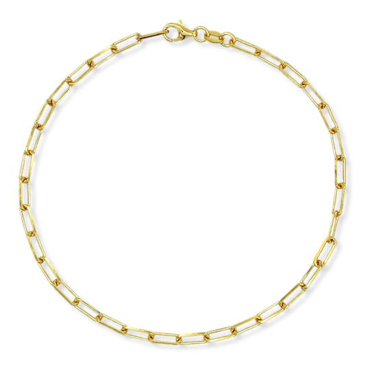 Stellari Gold 18 Karat over Sterling Silver 3.5mm Paperclip Link Chain