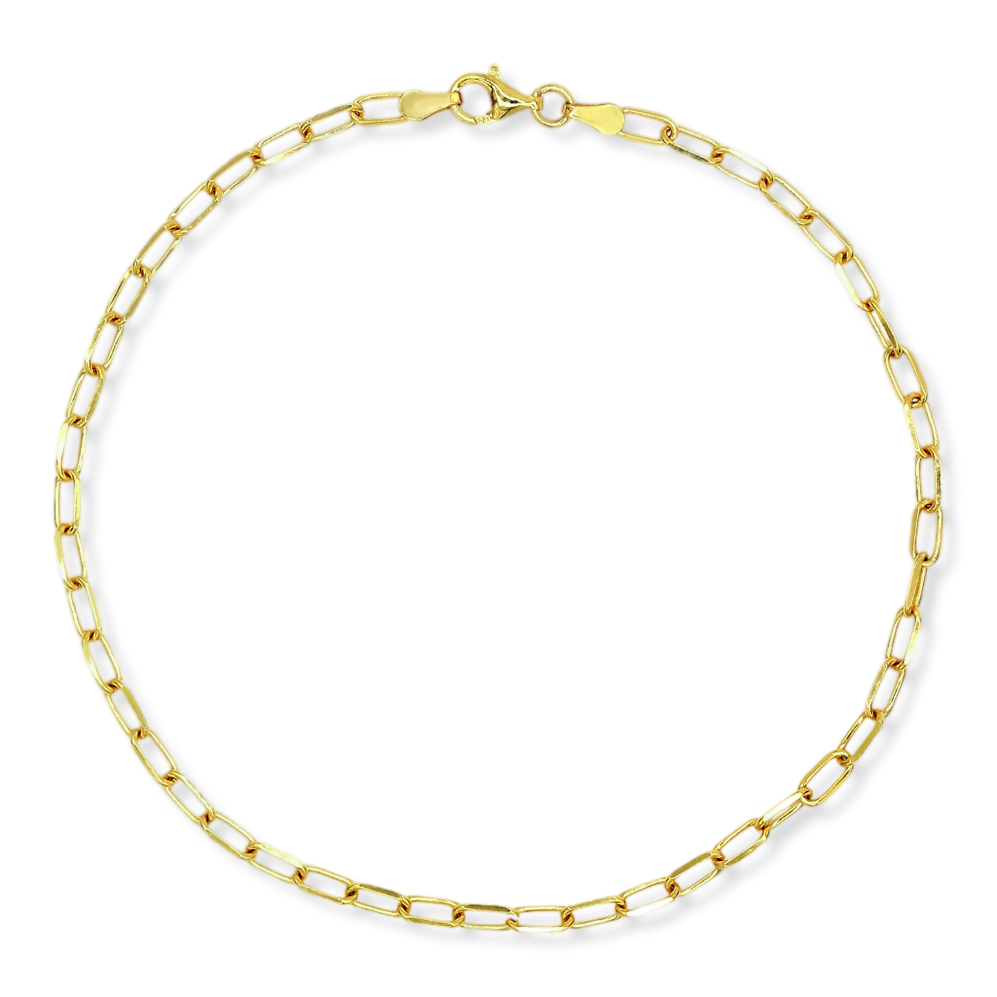 Stellari Gold 18 Karat over Sterling Silver 3.0mm Paperclip Link Chain
