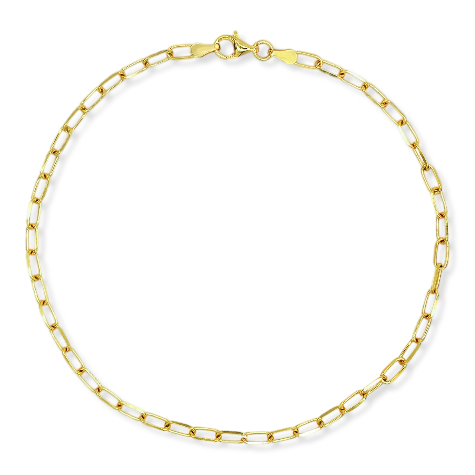 Stellari Gold 18 Karat over Sterling Silver 3.0mm Paperclip Link Chain