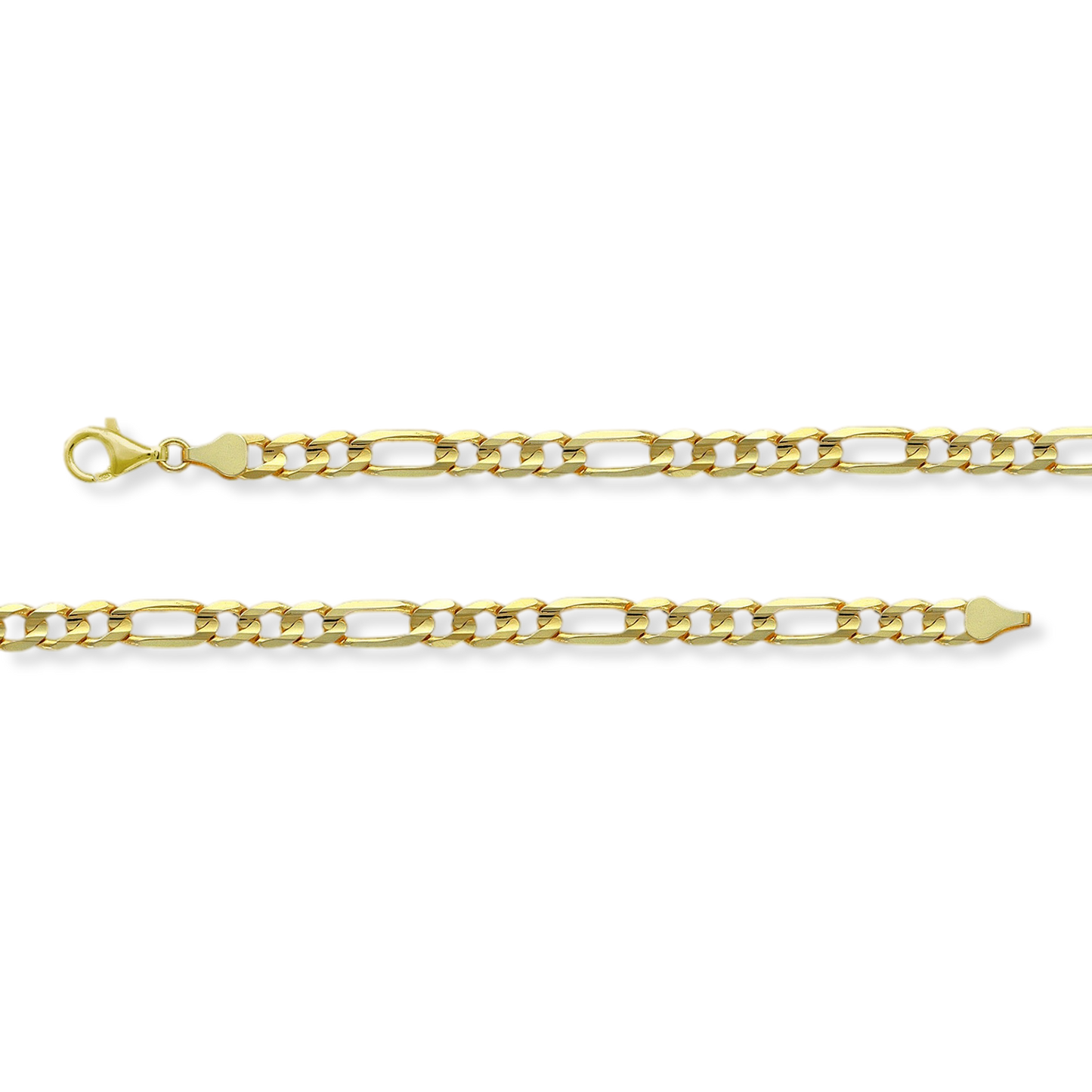 Franco Stellari Italian Sterling Silver Yellow Gold 4.5mm Figaro Link Chain